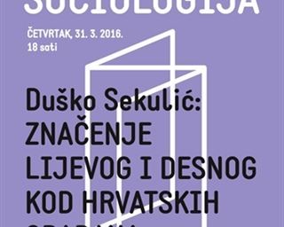 Predavanje prof. dr. sc. Duška Sekulića: „Značenje lijevog i desnog kod hrvatskih građana“